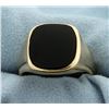 Image 1 : Men's Heavy Onyx Ring in 14k Yellow Gold