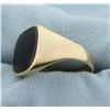 Image 2 : Men's Heavy Onyx Ring in 14k Yellow Gold