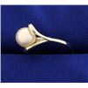 Image 2 : Rose Colored Akoya Pearl Ring in 14k Gold