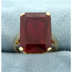 Very Large 13ct Emerald Cut Ruby Ring