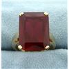Image 1 : Very Large 13ct Emerald Cut Ruby Ring