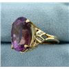 Image 2 : 13ct Huge Amethyst and Diamond Statement Ring in 14k Gold
