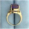 Image 3 : 13ct Huge Amethyst and Diamond Statement Ring in 14k Gold