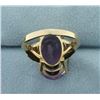 Image 4 : 13ct Huge Amethyst and Diamond Statement Ring in 14k Gold