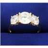 Image 1 : 3.5ct TW Three Stone CZ Ring in 14k Yellow Gold