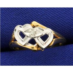 Diamond Double Heart Ring