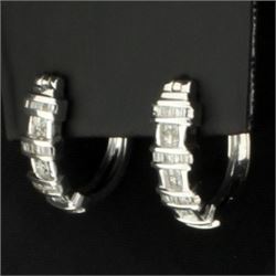 1.5ct TW Diamond Hoop Earrings