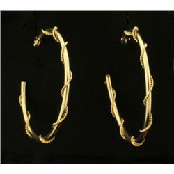 Twisted Rope Style Hoop Earrings in 14k Yellow Gold