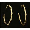 Image 1 : Twisted Rope Style Hoop Earrings in 14k Yellow Gold