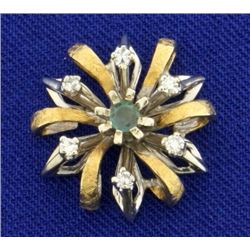 Vintage Alexandrite and Diamond Pendant in 14k Gold