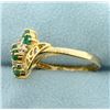 Image 2 : Vintage Emerald and Diamond Ring in 14k Gold