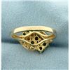 Image 3 : Vintage Emerald and Diamond Ring in 14k Gold