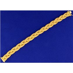 18k Gold Designer Woven Link Bracelet