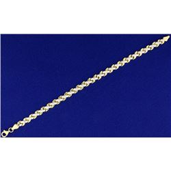 Unique Diamond Cut 7 Inch Bracelet in 14k Gold