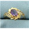 Image 1 : 14k Amethyst and Diamond Ring