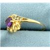 Image 2 : 14k Amethyst and Diamond Ring
