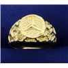 Image 1 : Gold Mercedes Peace Symbol Ring