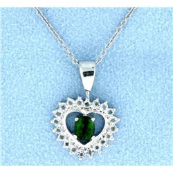 Tourmaline & White Topaz Pendant with Chain