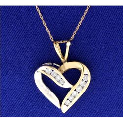 1/2 ct TW Diamond Heart Pendant with Chain