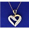 Image 1 : 1/2 ct TW Diamond Heart Pendant with Chain