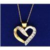 Image 1 : 1/2 ct TW Diamond Heart Pendant in White and Yellow Gold With Chain
