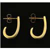 Image 2 : 1 Carat Princess Cut Diamond J Shaped Dangle Earrings