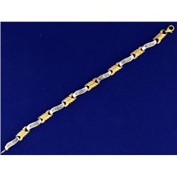 14k Yellow and White Gold Diamond Bracelet