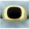 Image 1 : Heavy 18K Yellow Gold Men's Onyx Ring