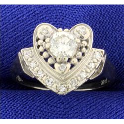 Vintage Diamond Heart Ring