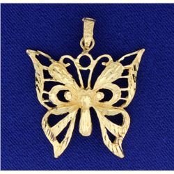 Diamond Cut Butterfly Charm or Pendant
