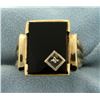 Image 1 : Men's Onyx and Diamond Ring