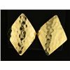 Image 2 : Diamond Shaped Gold Hammered Earrings