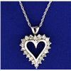 Image 1 : 1ct TW Diamond Heart Pendant with Chain