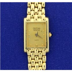 Vintage Solid 14k Gold Christian Geneve Woman's Watch