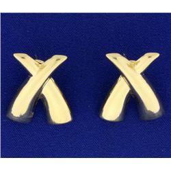 X Style Large Gold Earrings