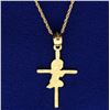 Image 2 : First Communion Pendant with Chain in 14k Gold