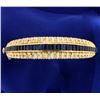 Image 2 : 18k Natural Sapphire and Diamond Bangle Bracelet