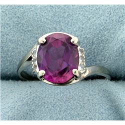 Pink Topaz and CZ Ring