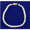 Image 1 : Vintage Akoya Pearl Bracelet with 14k Gold Clasp