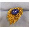 Image 2 : Custom Leaf Design Star Sapphire and Diamond Ring