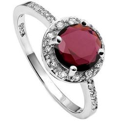 Garnet Halo Inspired Ring in Sterling Silver