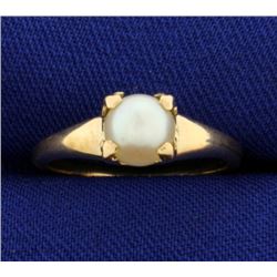 6mm Akoya Pearl Solitaire Gold Ring