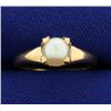 Image 1 : 6mm Akoya Pearl Solitaire Gold Ring