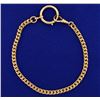 Image 1 : 9 1/2 Inch Antique Rose Gold Curb Bracelet or Anklet in 14k Rose Gold