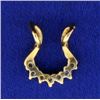 Image 2 : Diamond Horseshoe Pendant in 14k Gold