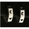 Image 2 : Diamond Hoop Earrings with Heart, Moon, and Star Design