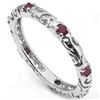 Image 1 : Genuine Rubies set in Platinum over Sterling Silver Ring