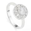 Image 1 : Large White Topaz Vintage Style Ring with Diamond set in Sterling Silver