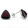 Image 1 : Garnet 6mm Trillion Stud Earrings in Sterling Silver