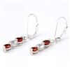 Image 2 : Garnet and Aquamarine Dangle Sterling Silver Earrings